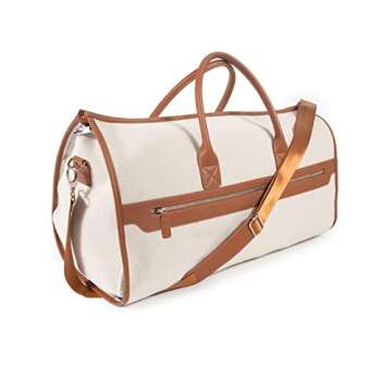 Capri 2 -n-1 Garment and Duffel Bag, Brown - Convertible, Carry-On, Travel, Hangable, Protect Shoes,...