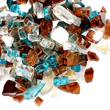 Skyflame Fire Glass for Fire Pit 10-Pound Blend 1/4 Inch