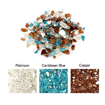 Skyflame Fire Glass for Fire Pit 10-Pound Blend 1/4 Inch