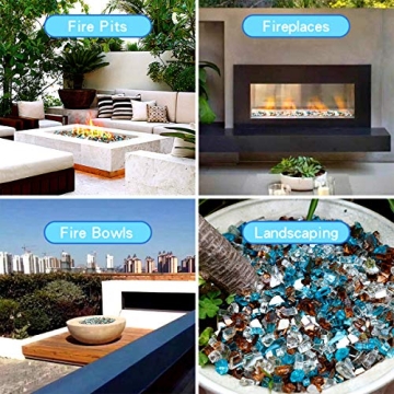 Skyflame Fire Glass for Fire Pit 10-Pound Blend 1/4 Inch