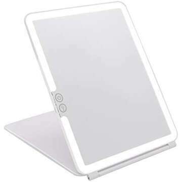 Compact Lighted Makeup Mirror - 72 LEDs, USB Rechargeable