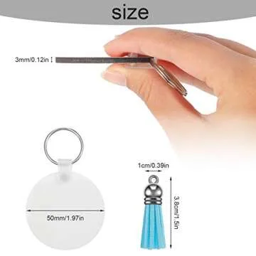 Hicarer Sublimation Blank Keychain Heat Transfer MDF DIY Double-Side Printed Keychain?56 Pieces? Multicolor