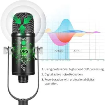Microphone for Podcast, USB Microphone Kit for Phone, PC/Micro/Mac/Android,Professional Plug&Play St...
