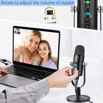 Microphone for Podcast, USB Microphone Kit for Phone, PC/Micro/Mac/Android,Professional Plug&Play Studio Microphone with Stand for Gaming, Online Chatting, Videos, Voice Overs, Streaming