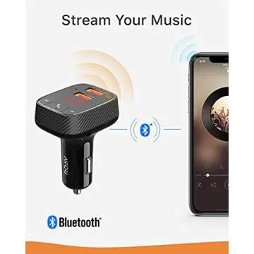 ROAV SmartCharge F2 Bluetooth FM Transmitter, Wireless Audio Adapter and Receiver, Car Charger with Bluetooth, Car Locator, App Support, 2 USB Ports, PowerIQ