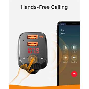 ROAV SmartCharge F2 Bluetooth FM Transmitter, Wireless Audio Adapter and Receiver, Car Charger with Bluetooth, Car Locator, App Support, 2 USB Ports, PowerIQ