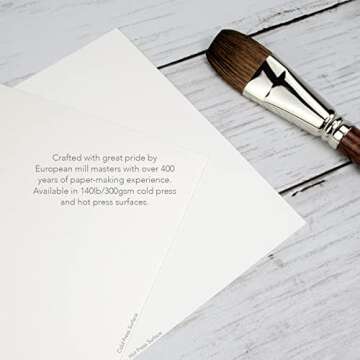 Fluid Artist 140LB Watercolor Paper Block, 8 x 8, Cold Press, 15 Sheets