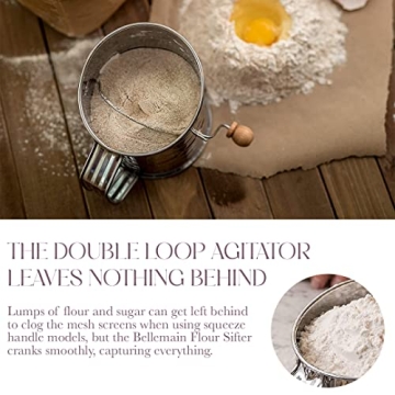 Bellemain 3 Cup Stainless Steel Flour Sifter for Effortless Baking