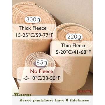 Ritatte Thick Fleece Lined Tights for Women, Fake Warm Translucent Pantyhose, Stretchy High Waist Sheer Solid Leggings. (220g, Black-Pantyhose) One Size