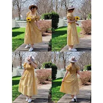 ZESICA Bohemian Summer Ruffle Beach Midi Dress