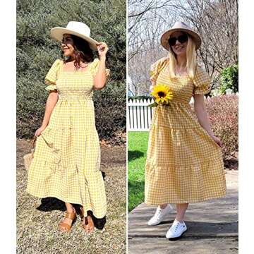 ZESICA Bohemian Summer Ruffle Beach Midi Dress