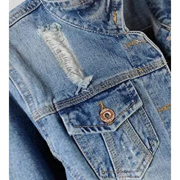 Kedera Womens Denim Jackets Distressed Ripped Long Sleeve Jean Jacket Coats