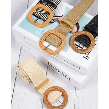 Stylish 4 Pcs Straw Woven Belts for Any Occasion