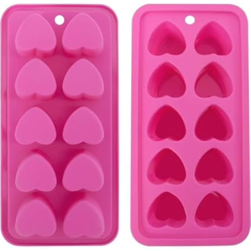 1Pc Pink Tray Heart Ice Cube Tray, BPA Free Heart Shaped Ice Cube Trays for Drinks, Dishwasher Safe ...