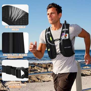 N NEVO RHINO Running Vest,Hydration Vest 5.5L with 1.5L Water Bladder,Lightweight Hydration Pack Wat...