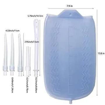 KYZETJD Silicone Enema Kit 2 L Enema Bag 6.3ft. Long Silicone Hose 3 Multi-Size Reusable Tips Contro...