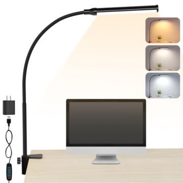 ShineTech LED Desk Lamp with Clamp for Home Office