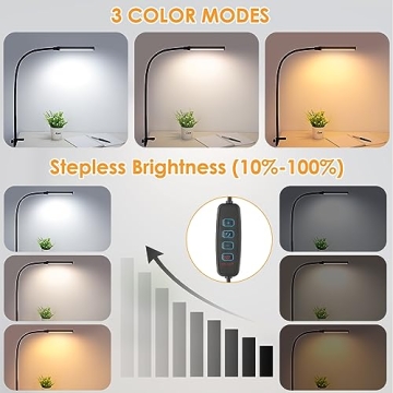 ShineTech LED Desk Lamp with Clamp for Home Office