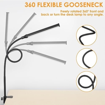 ShineTech LED Desk Lamp with Clamp for Home Office