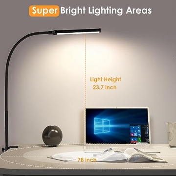 ShineTech LED Desk Lamp with Clamp for Home Office