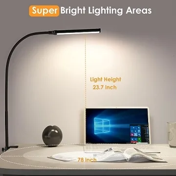 ShineTech LED Desk Lamp with Clamp for Home Office
