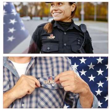 Trump Pin with USA Flag, Crystal Trump Lapel Brooch Memorabilia Gift for 2024 United States Presidential Election