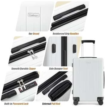 Cosbarn Airline Approved Carry On 22x14x9 Suitcase