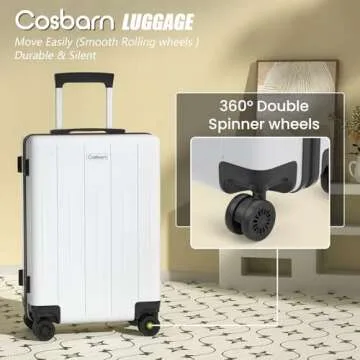 Cosbarn Airline Approved Carry On 22x14x9 Suitcase