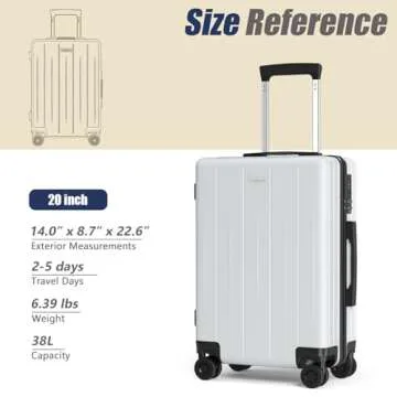 Cosbarn Airline Approved Carry On 22x14x9 Suitcase