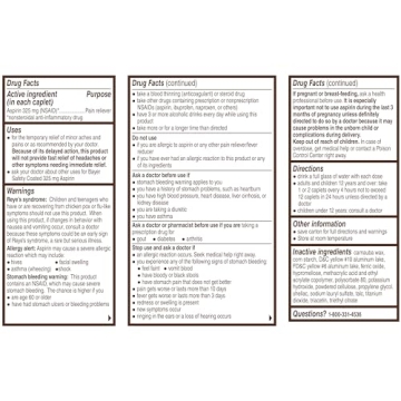 Bayer Aspirin Safety Coated 325 mg Caplets Pack of 2