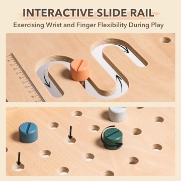 ROHUD Wooden Tool Workbench Set for Kids 3-7 Years