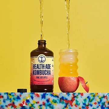 Health-Ade Kombucha Tea Organic Drink, Fermented Tea with Living Probiotics, Detoxifying Acids, Supports Gut Health, Non-GMO, Vegan, Gluten Free, 12 Pack (16 Fl Oz Bottles), Signature Variety Pack