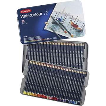 Derwent 72 Count Watercolor Pencils for Artists and Hobbyists