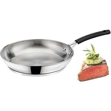 Lagostina Tempra LAGTEIPO Stainless Steel Frying Pan, 24 cm, Silver