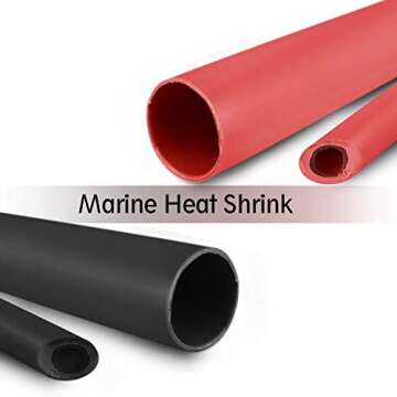 Young4us 2 Pack 3/4'' Heat Shrink Tube 3:1 Adhesive-Lined Heat Shrinkable Tubing Black&RED 4Ft