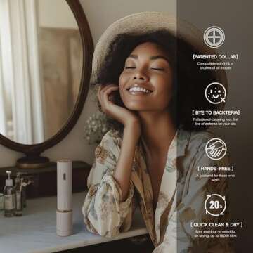 Aprilous Electric Makeup Brush Cleaner & Dryer | Universal Collar, Quick Clean, Travel-Friendly