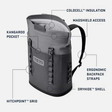 YETI Hopper M12 Backpack Soft Sided Cooler with MagShield Access, Navy