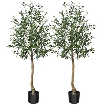 CROSOFMI Artificial Olive Tree Plant – 4 Feet Lifelike Decoration for Home & Office