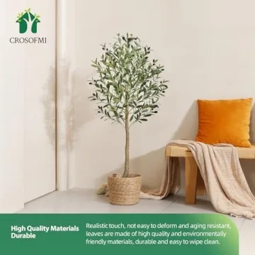 CROSOFMI 4 Feet Realistic Olive Tree for Any Space