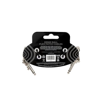 Ernie Ball Flex Patch Cable 3in Purple 3 Pack