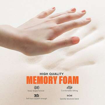 WAOAW Seat Cushion, Office Chair Cushions Butt Pillow for Car Long Sitting, Memory Foam Chair Pad for Back, Coccyx, Tailbone Pain Relief, Gifts for Men Women (Black)