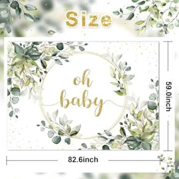 Mocsicka Greenery Baby Shower Backdrop for Party Decor