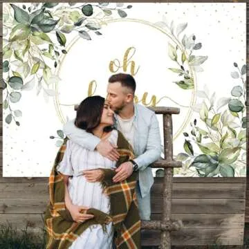 Mocsicka Greenery Baby Shower Backdrop for Party Decor