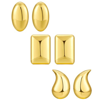 Howoo Gold Stud Earrings Set for Women - Elegant Designs