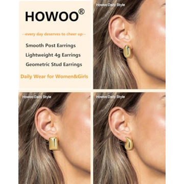 Howoo Gold Stud Earrings Set for Women - Elegant Designs