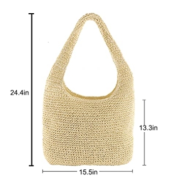 Ayliss Women Straw Woven Summer Beach Bag Handmade Tote