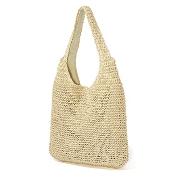 Ayliss Women Straw Woven Summer Beach Bag Handmade Tote