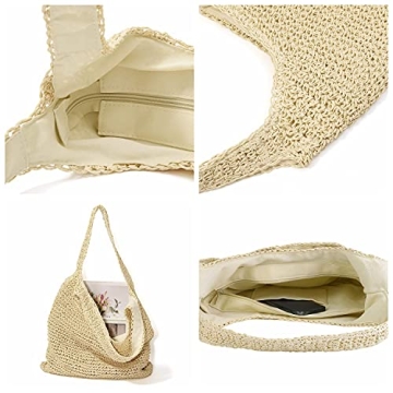 Ayliss Women Straw Woven Summer Beach Bag Handmade Tote