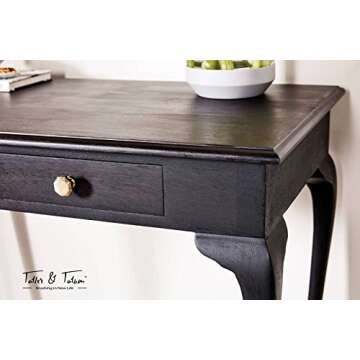 Chalk & Wax Paint Brush for Furniture - Painting or Waxing - Clear & Dark Soft Wax - Compatible with Annie Sloan Chalk Paint, Milk Paint, Home Decor, Stencils - Natural Pure Bristles