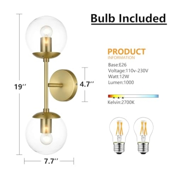 KoKo&Yukina Mid Century Modern Bathroom Vanity Light